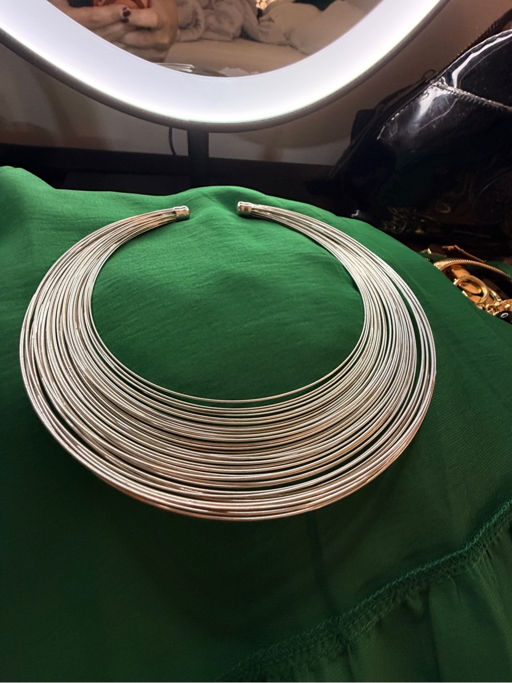 Silver Multi-Strand Collar Necklace - Women Jewelry